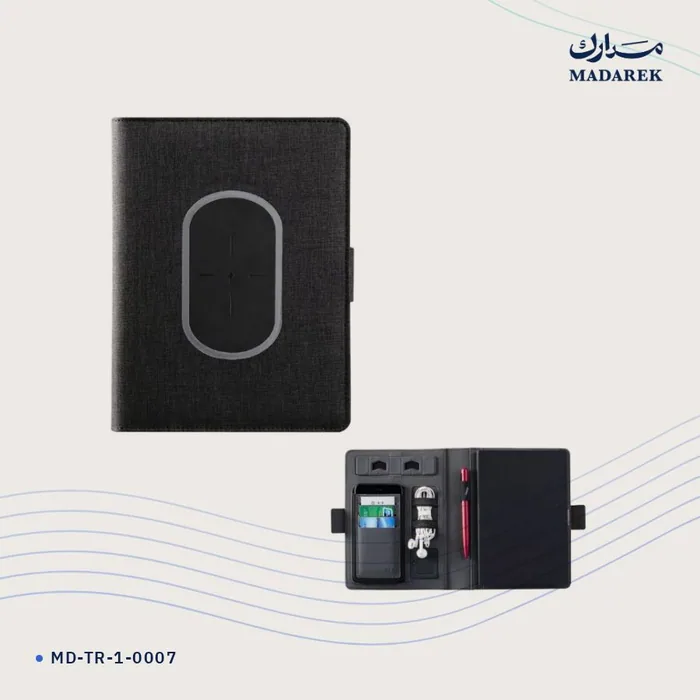 Business Organiser with Power Bank — Wireless Charging · 8000 mAh