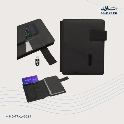 Business Organiser with Power Bank — Wireless Charging · 5000 mAh