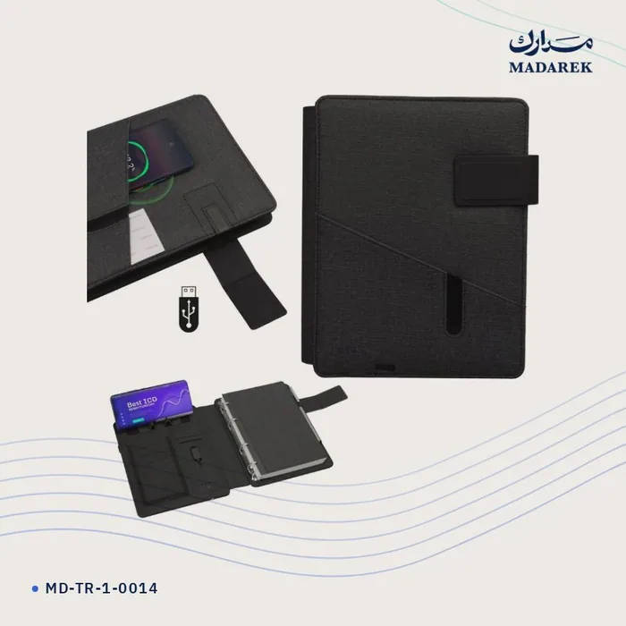 Business Organiser with Power Bank — Wireless Charging · 5000 mAh