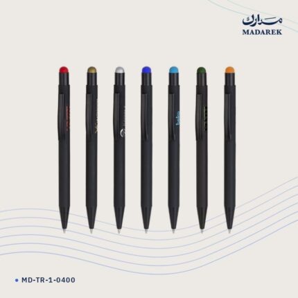 قلم حبر جاف — معدن · ملمس مطاطي