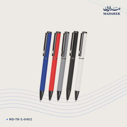 قلم حبر جاف — معدن · ملمس مطاطي