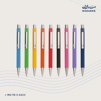 قلم حبر جاف — معدن · ملمس مطاطي