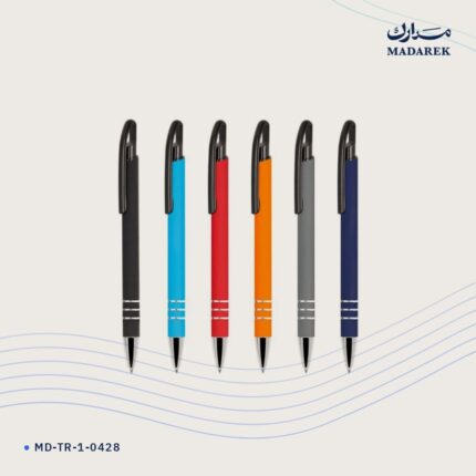 قلم حبر جاف — معدن · ملمس مطاطي