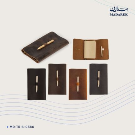 جراب دفتر — جلد طبيعي · مزدوج