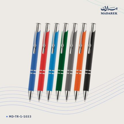قلم حبر جاف — معدن · ملمس مطاطي