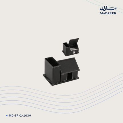 حامل أقلام — جلد صناعي · أسود