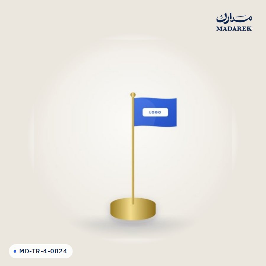 حامل علم مكتبي نحاس أصلي