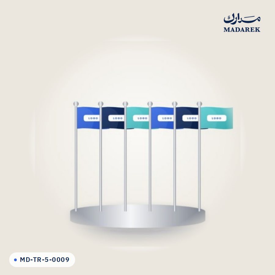 حامل علم مكتبي كروم سداسي