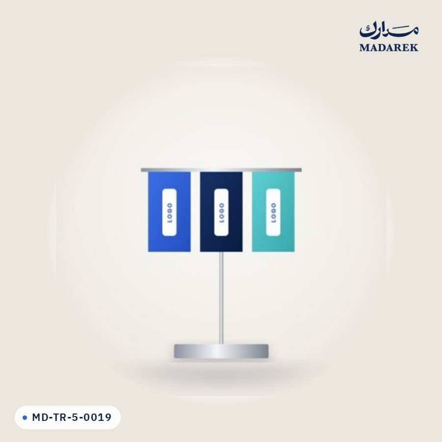 حامل علم مكتبي T ثلاثي